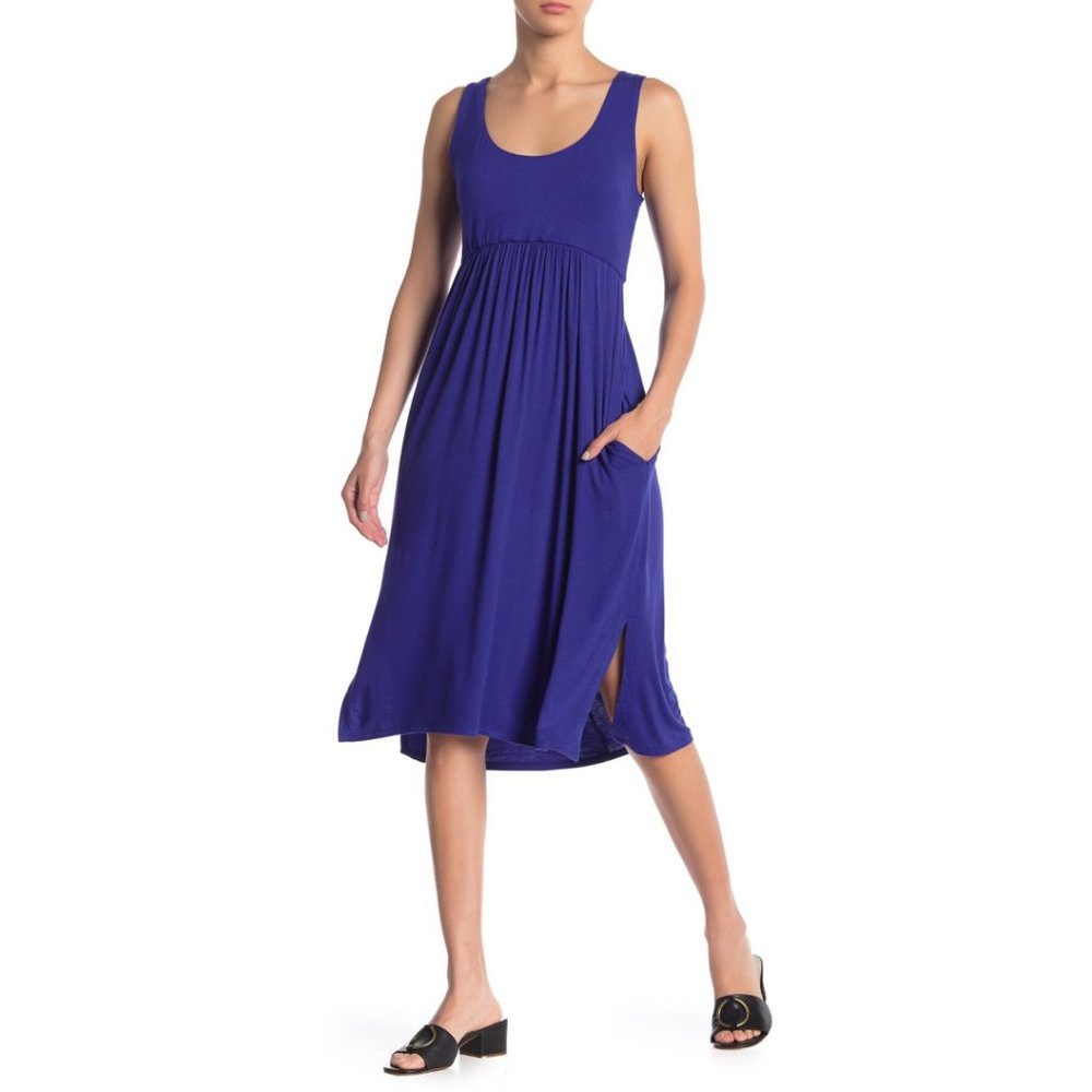 Superfoxx Blue Knit Tank Knee Length Dress - LP